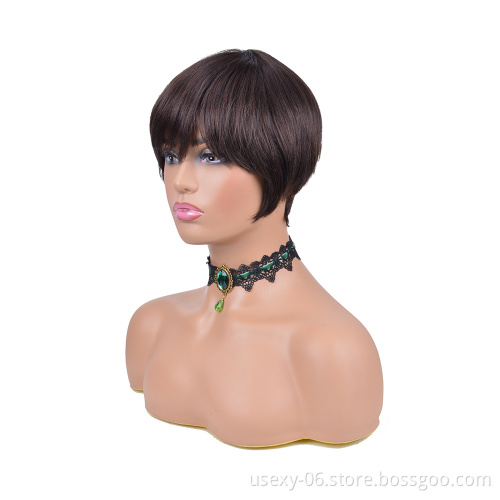 New Arrival Multiple Colour Short Pixie Cut Raw Indian Cuticle Aligned Virgin Human Hair Wigs